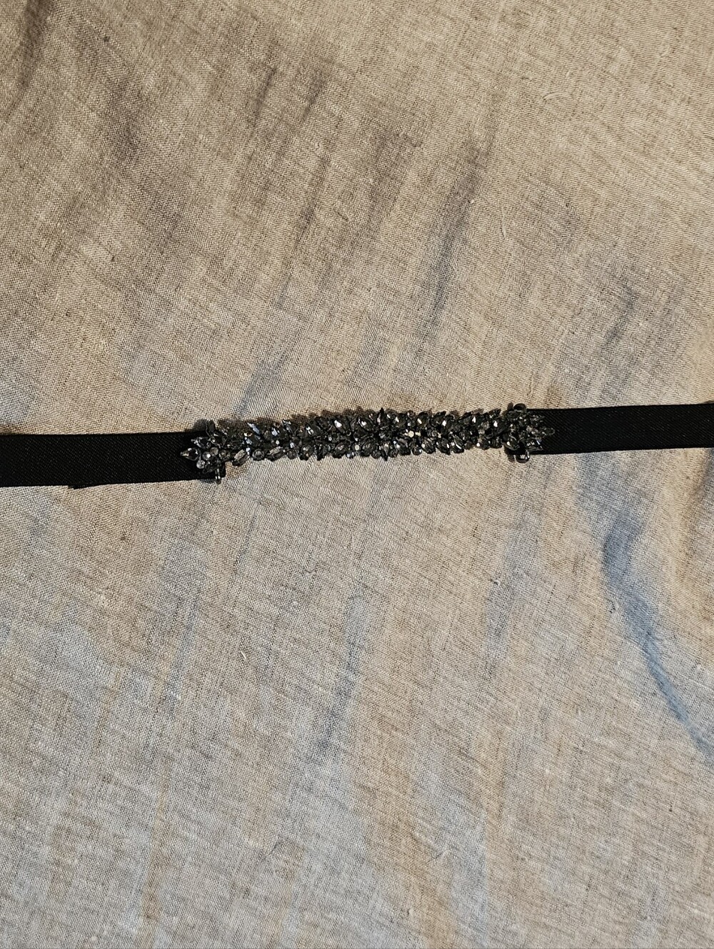 BCBGMAXAZRIA Black Gunmetal Crystal Rhinestone Embellished Statement Waist Belt - Picture 2 of 5